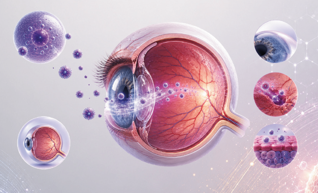 Ophta® eksozomlarının göz anatomisiyle etkileşim mekanizması